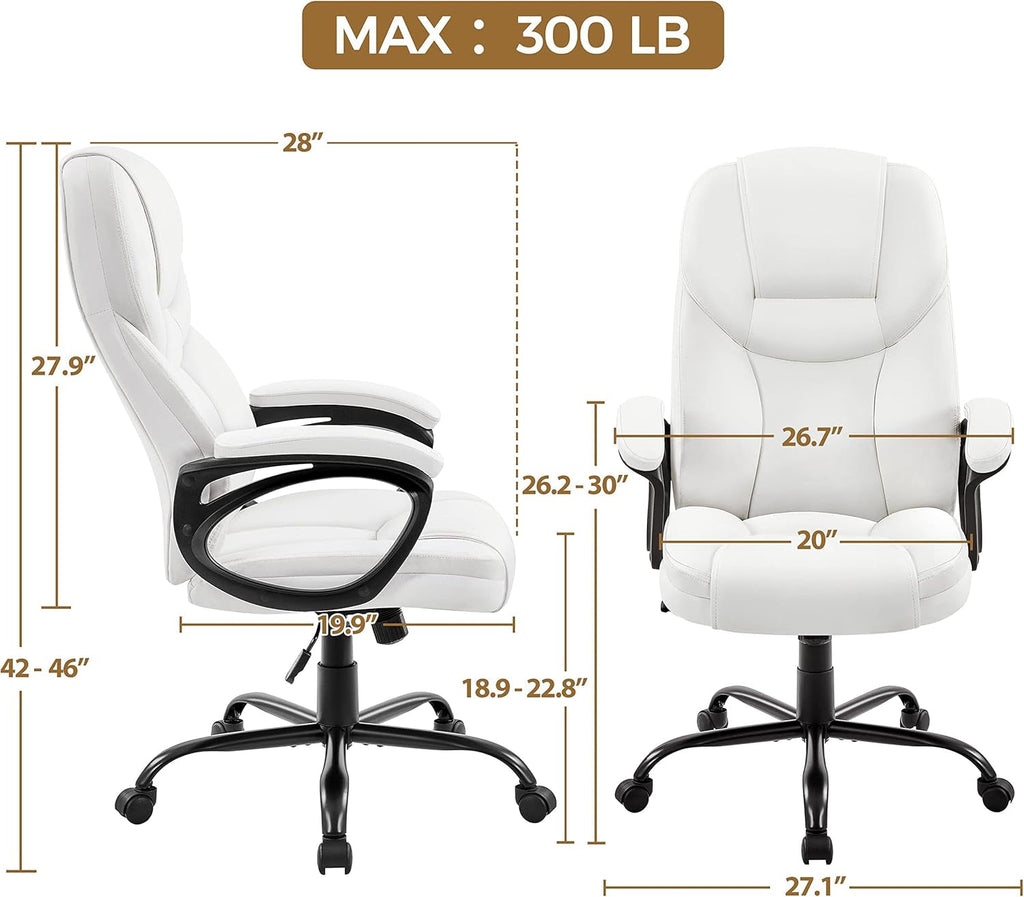 High Back Executive Chair White Ergonomic Office Chair