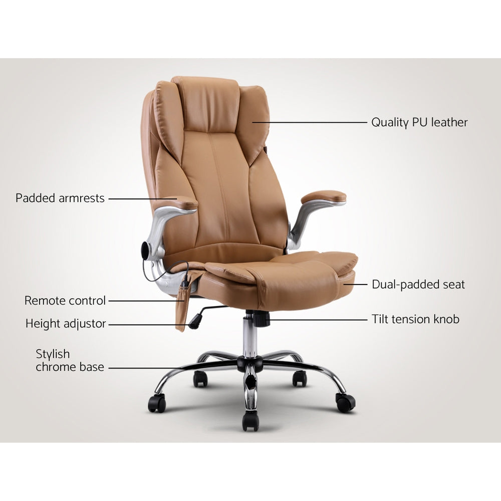 NNEDSZ Massage Office Chair Gaming Chair Computer Desk Chair 8 Point Vibration Espresso