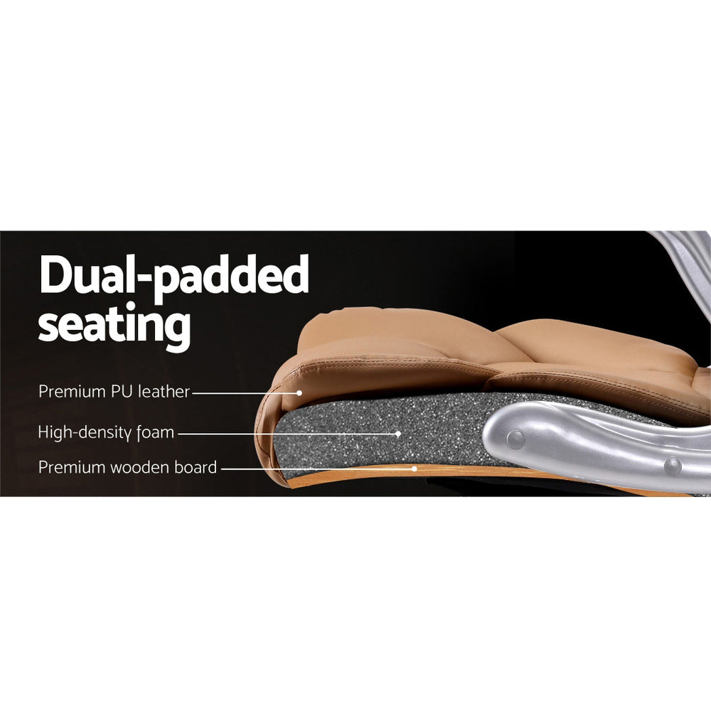 NNEDSZ Massage Office Chair Gaming Chair Computer Desk Chair 8 Point Vibration Espresso