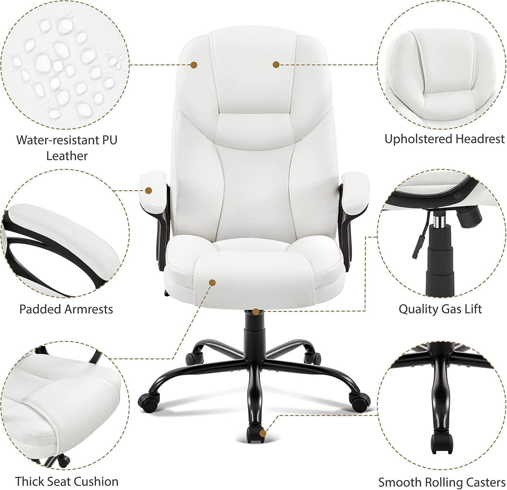 High Back Executive Chair White Ergonomic Office Chair