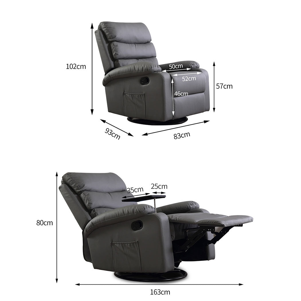 NNEIDS Levede Massage Chair Recliner Chairs Grey